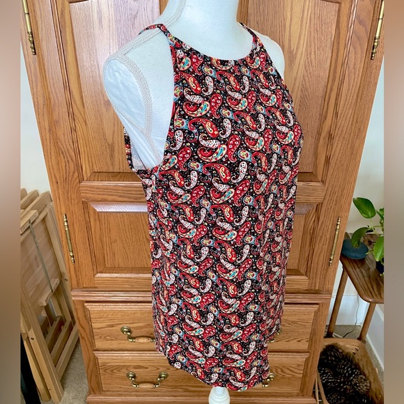 Paisley Print Halter Collar Camisole Tank Top - Picture 5 of 8